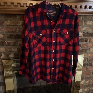 Vintage Tradition Classics Red & Blue Plaid Button down Shirt Size Large